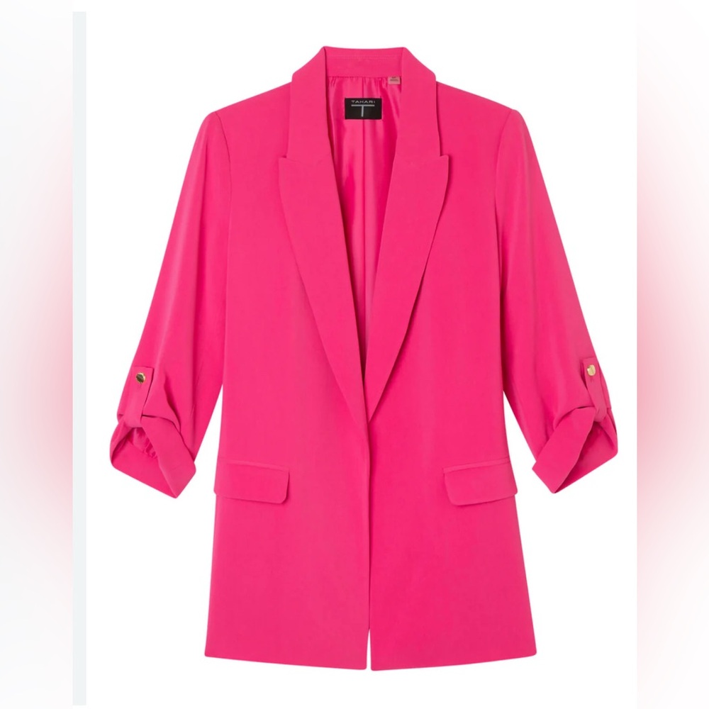 Tahari / Roll Sleeve Peak Lapel Blazer / Size XS